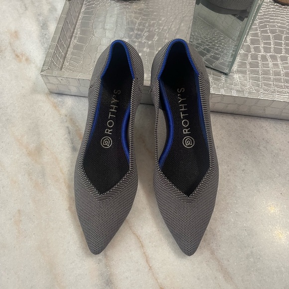 Rothy's The Point Flat-Gray - Picture 7 of 12